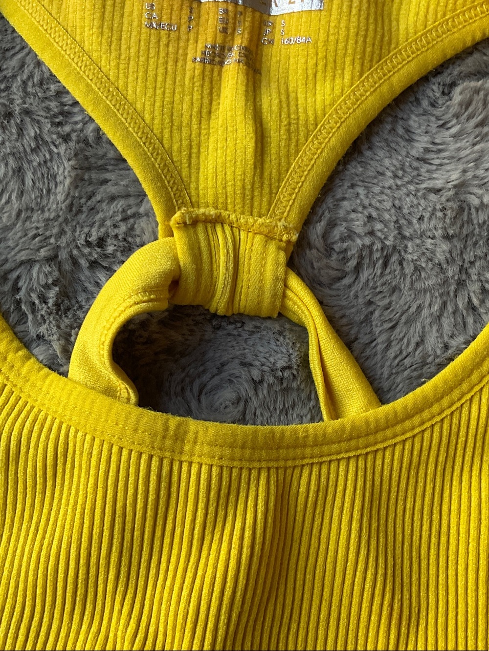 Forever 21 Yellow Ribbed Racerback Sports Bra - Picture 2 of 7